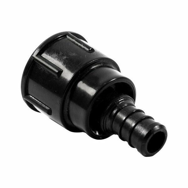 Ecopoly Flair-It Series Pipe Adapter, 1/2 x 7/8 in, Crimp x BCT/Female, Polysulfone, 200 psi Pressure 32865